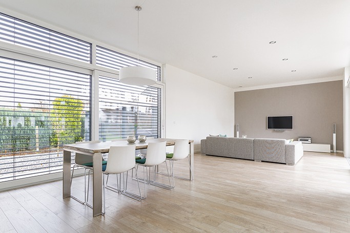 Folding door in living room Folding door in living room